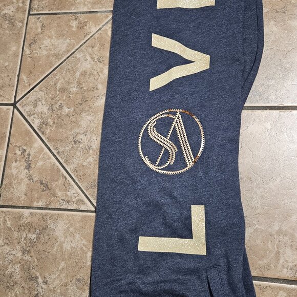 Victoria Secret Wide Leg Sequin Love Sweat Pants 2 Pair Size L - Picture 5 of 7